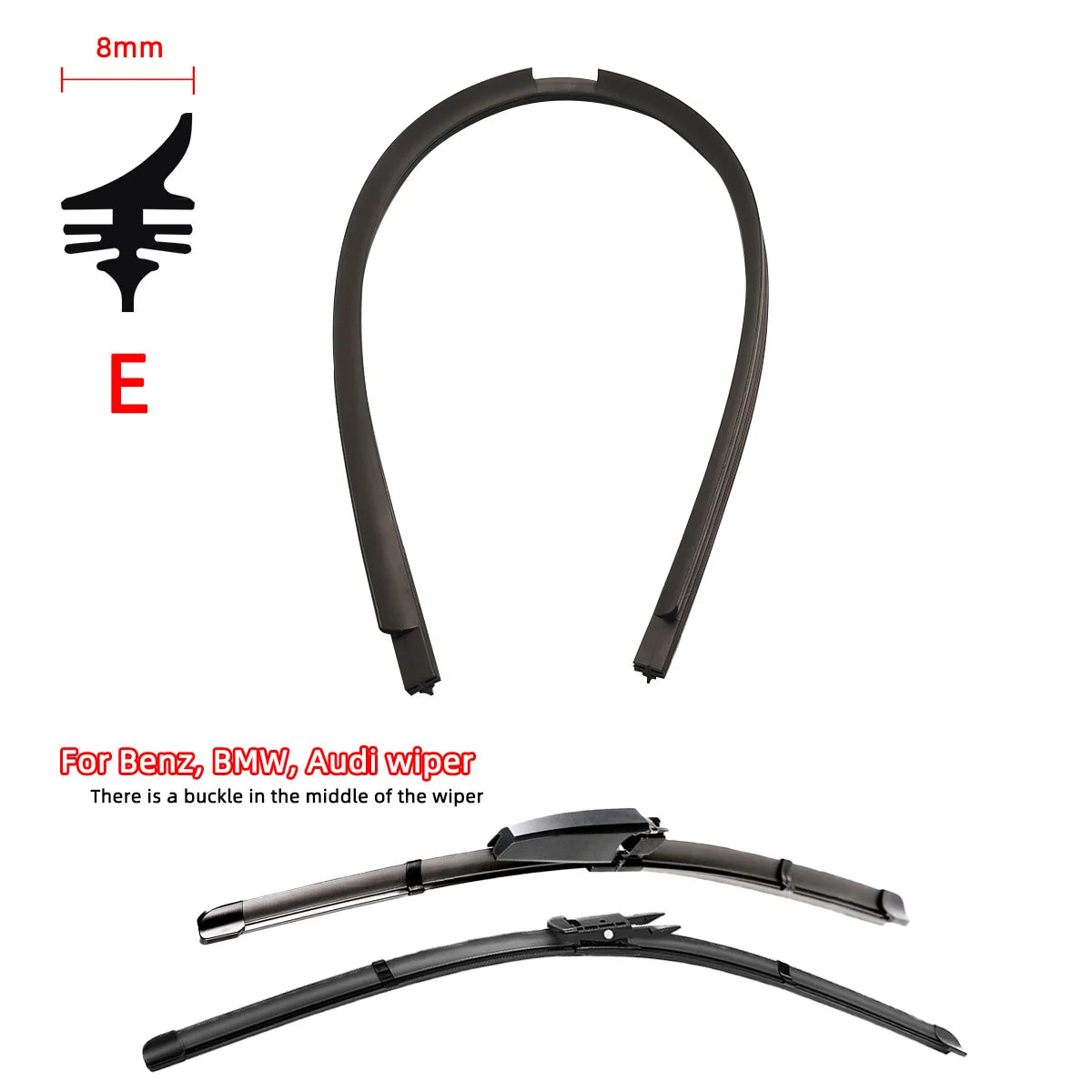 Universal Car Wiper Blade Rubber Refill Strip - 6