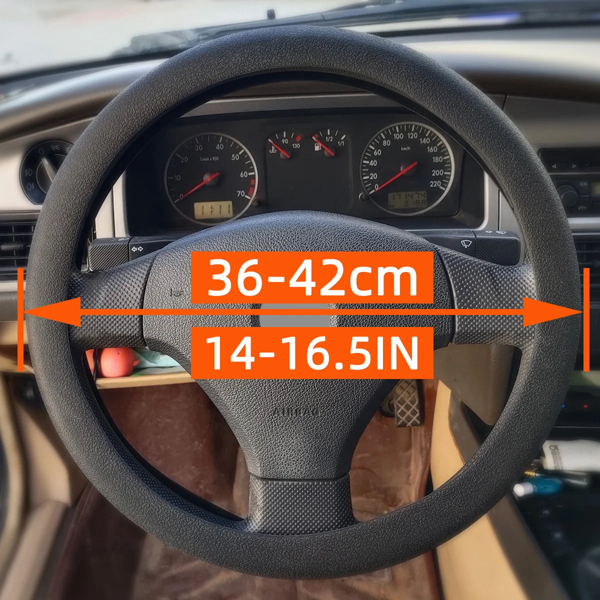 Non-Slip Elastic Silicone Steering Wheel Cover - 13