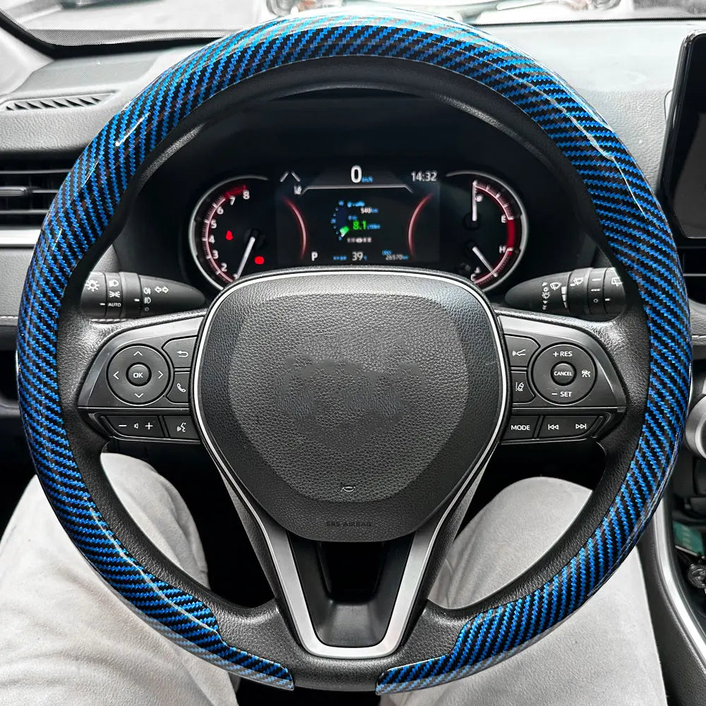 Universal Carbon Fiber Texture Car Steering Wheel Cover