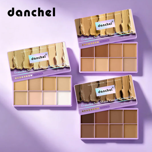 8-Shade Matte Cream Concealer Palette for Full Coverage Makeup
