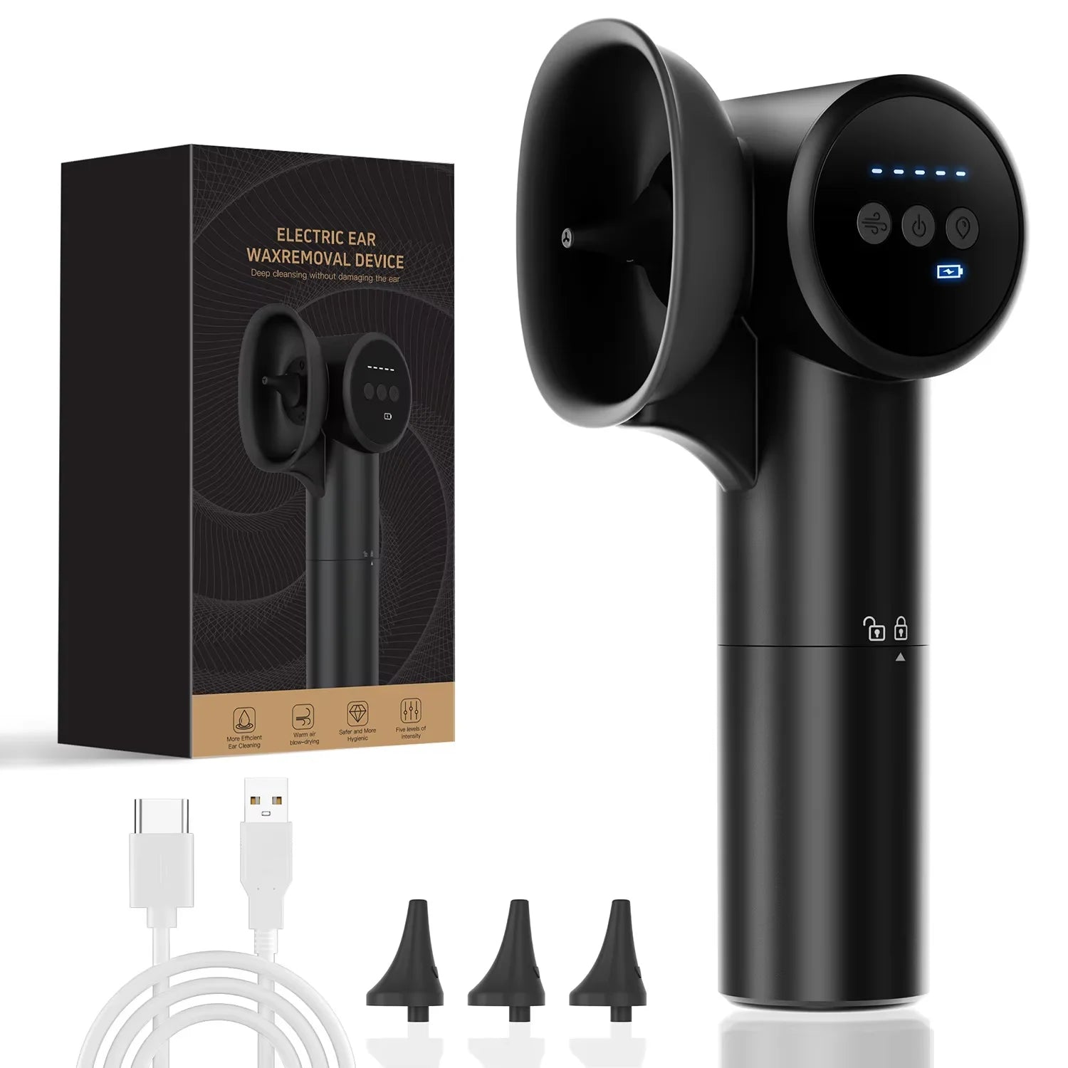 Electric Ear Wax Removal Kit with Irrigation and Drying System - 1