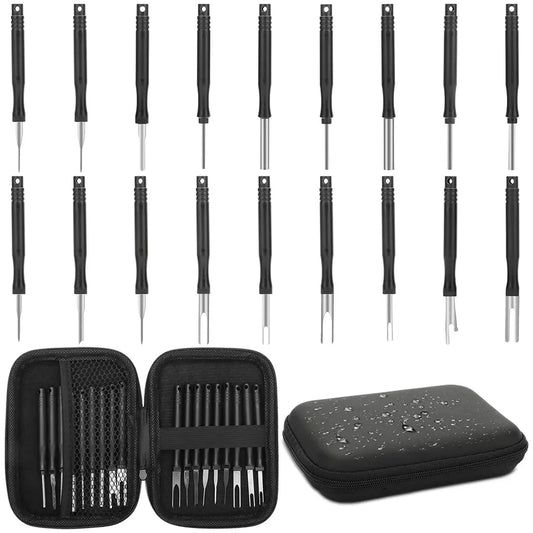 18pc Car Terminal Removal Tool Kit Electrical Wire Pin Extractor Set