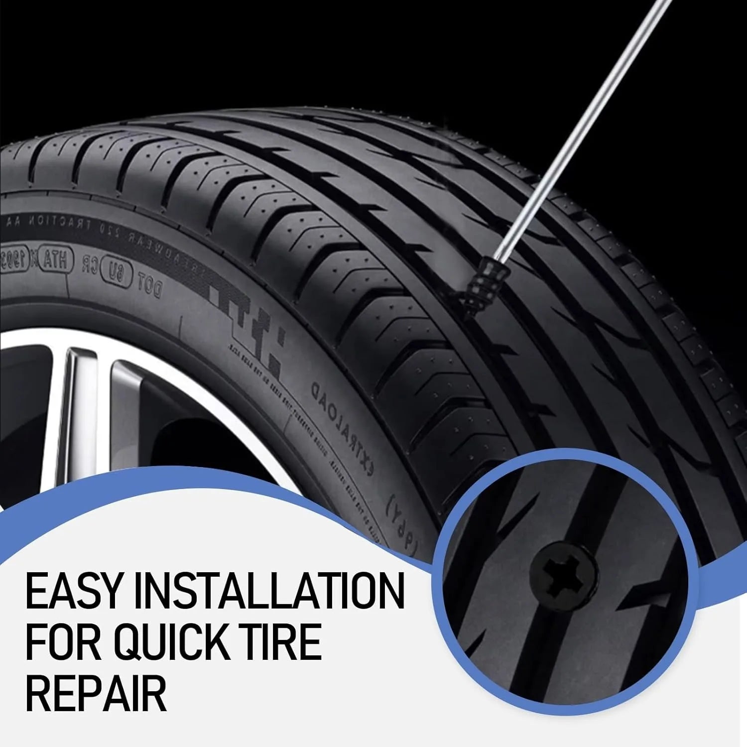 Quick Tire Puncture Repair Kit for Cars and Motorcycles - 2