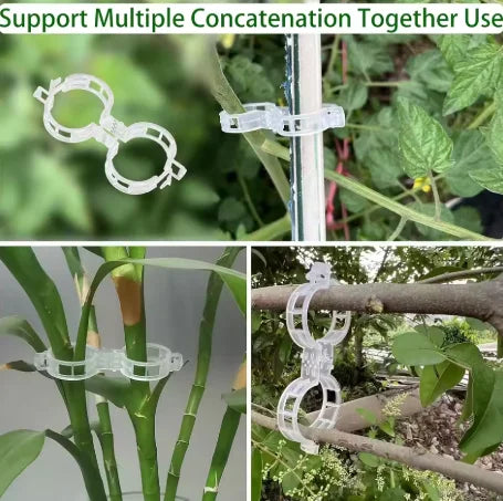 100pcs Plant Support Clips Reusable Garden Vine Trellis Brackets