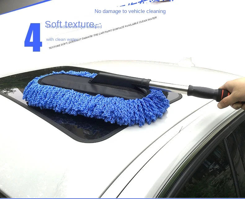 Adjustable Microfiber Car Wash Mop and Cleaning Duster Kit