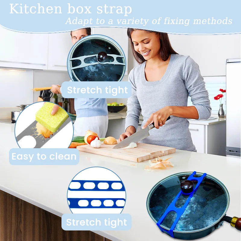 Elastic Pot Lid Securing Strap for Food Transport