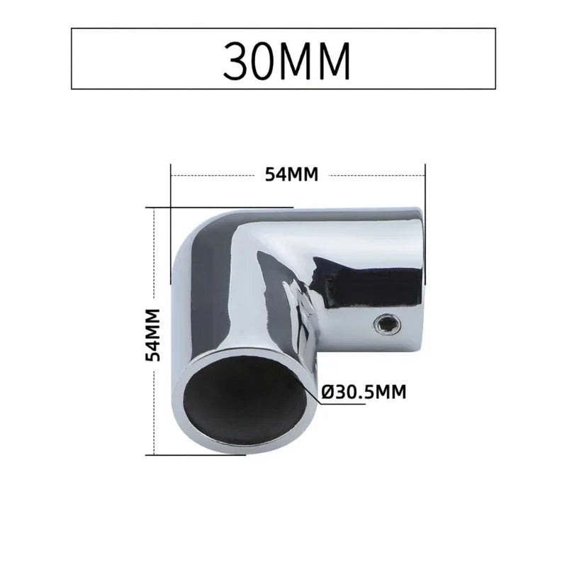 Stainless Steel 2-Way Boat Rail Elbow Pipe Connector - 15