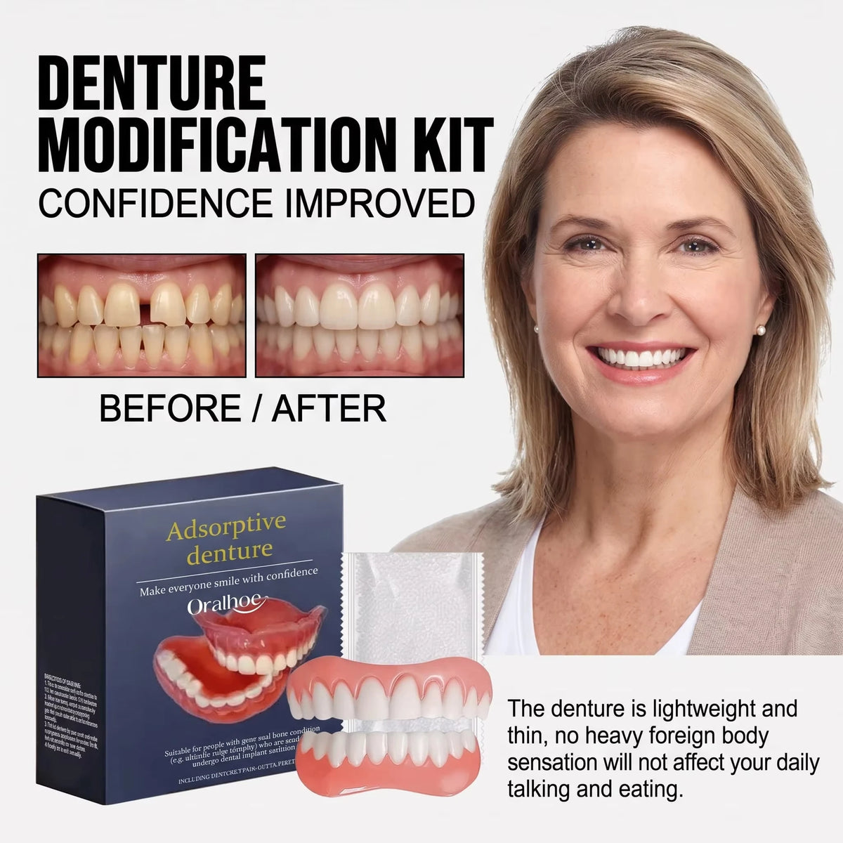 Comfort Fit Silicone Denture Set for Natural Smile