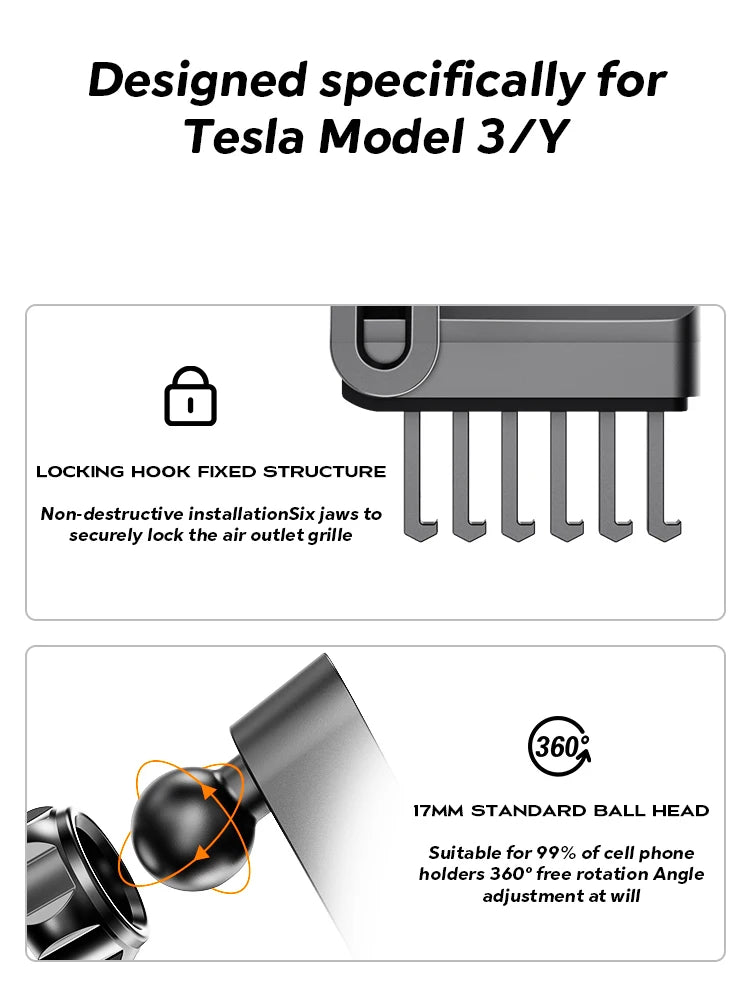 Dashboard Phone Mount Base for Tesla Model 3 and Model Y