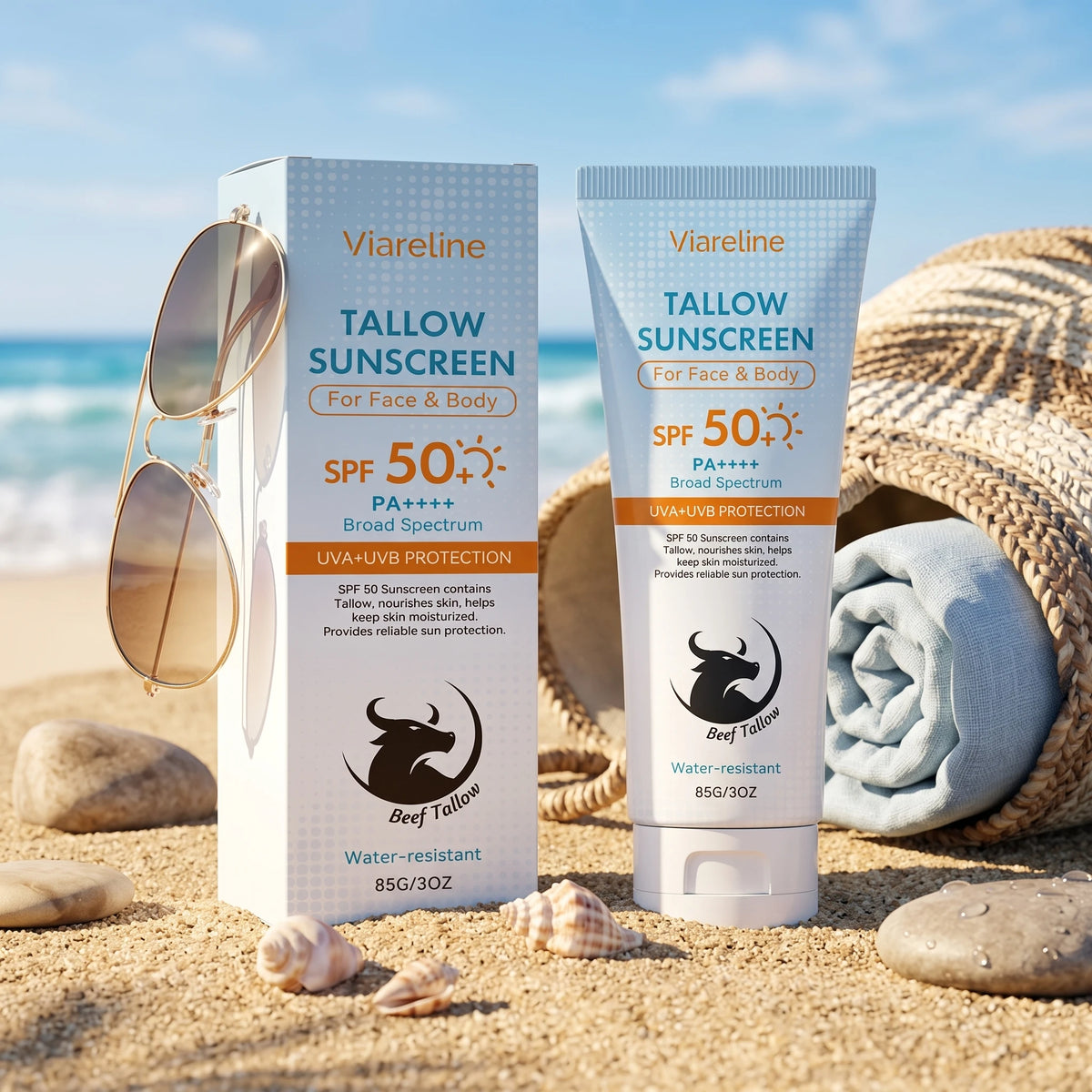 SPF 50 Tallow Hydrating Sunscreen for Face and Body