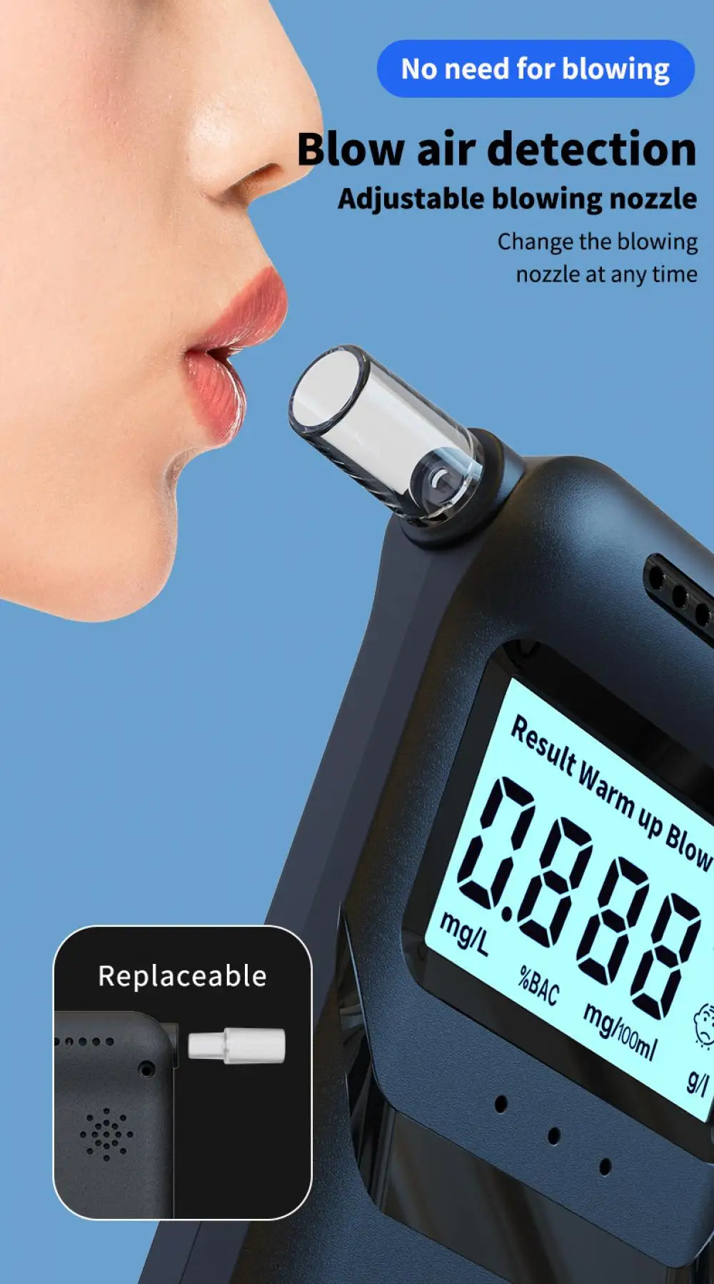 Portable Digital Breathalyzer Alcohol Tester - 11
