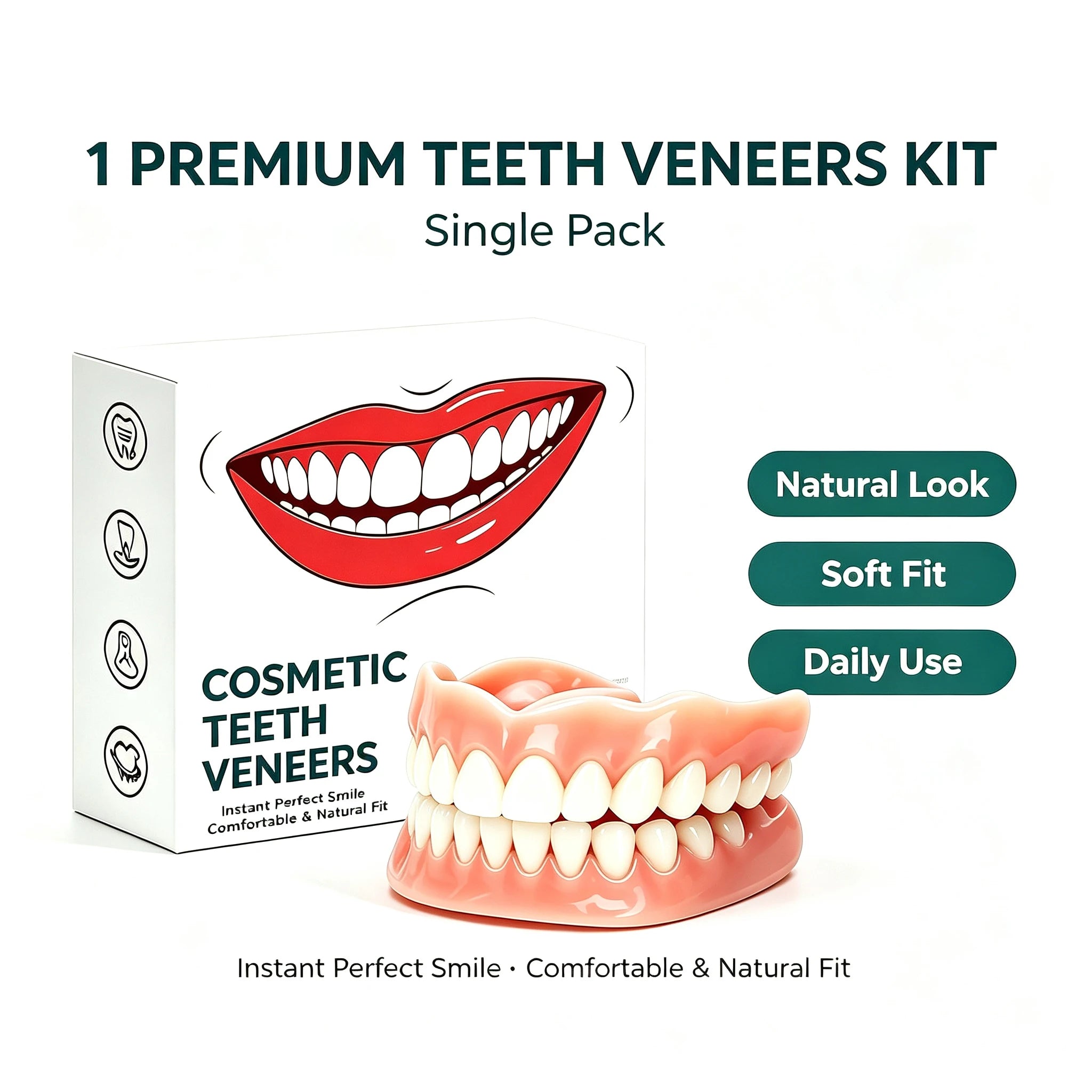 Comfortable Silicone Full Denture Set for Daily Oral Care - 16