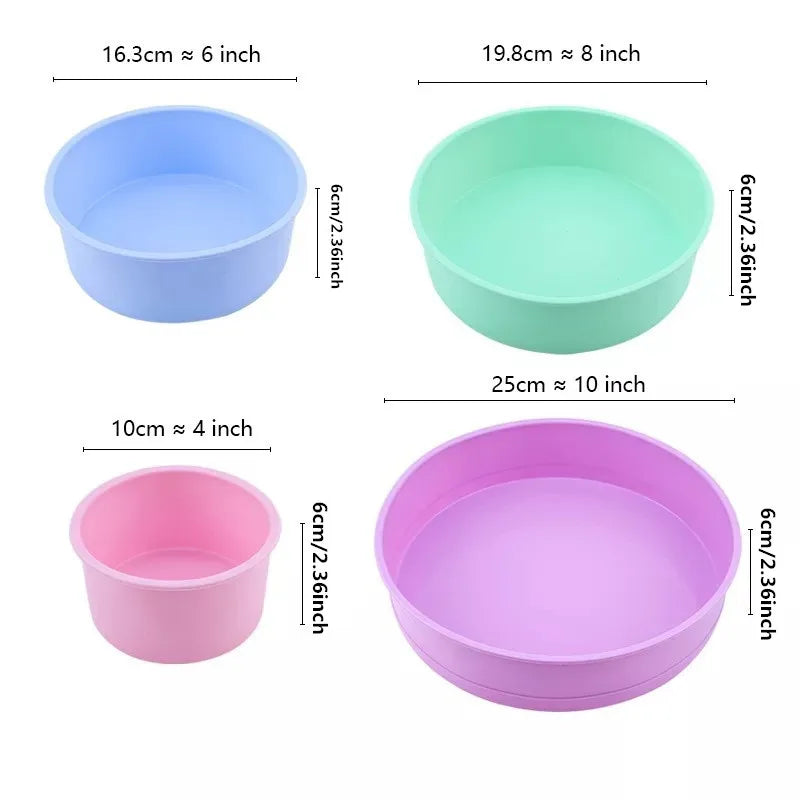 Flexible Silicone Cake Baking Mold for Round and Rectangular Cakes - 6