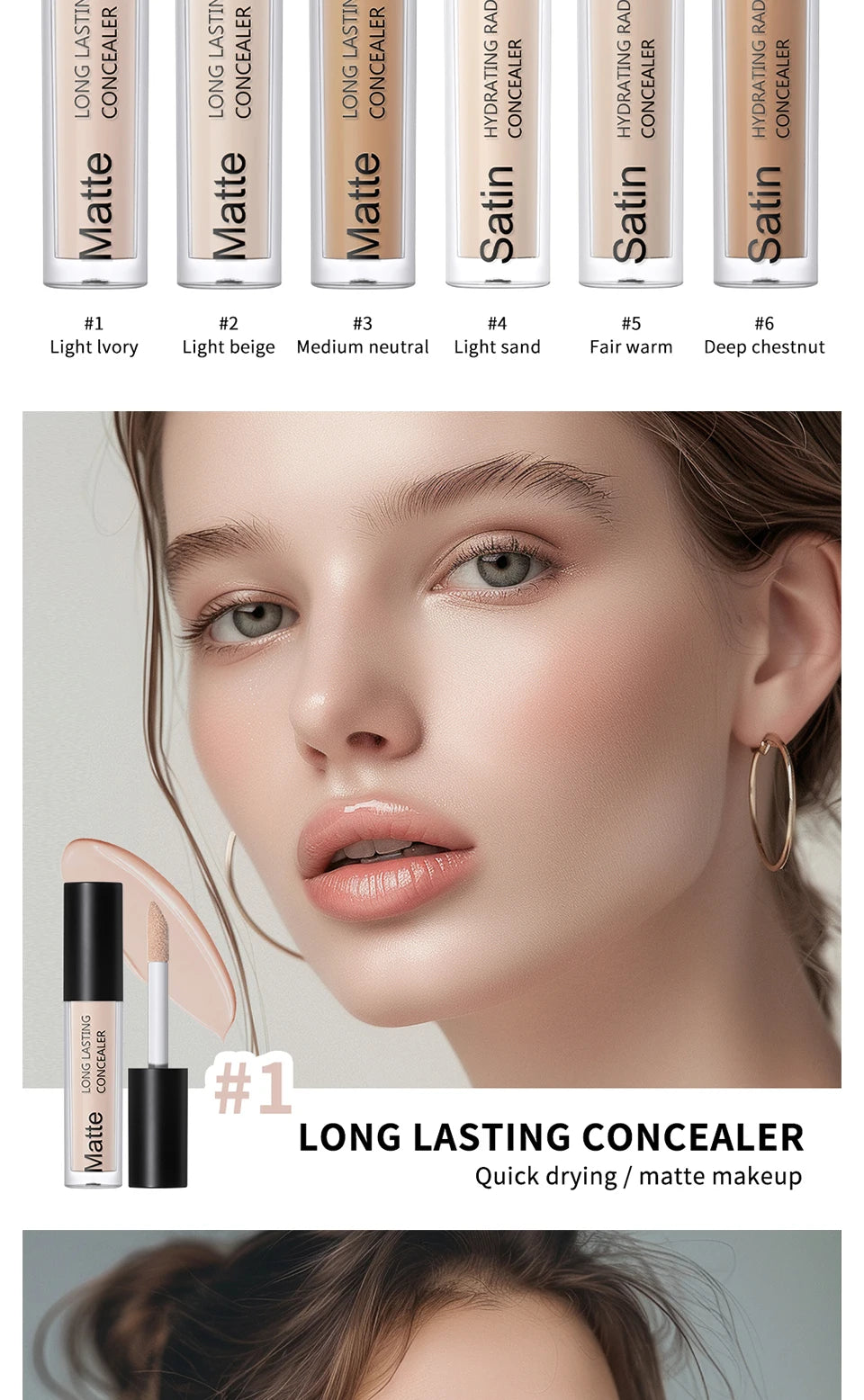 Full Coverage Long-Lasting Liquid Concealer for All Skin Types - 8