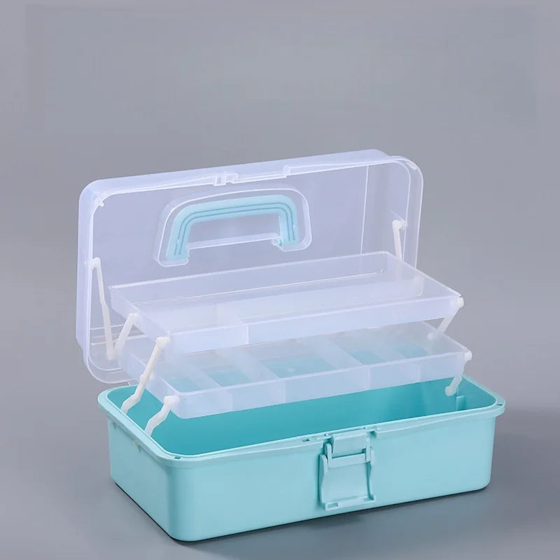 3-Layer Portable Craft and Art Supply Organizer with Adjustable Spacers