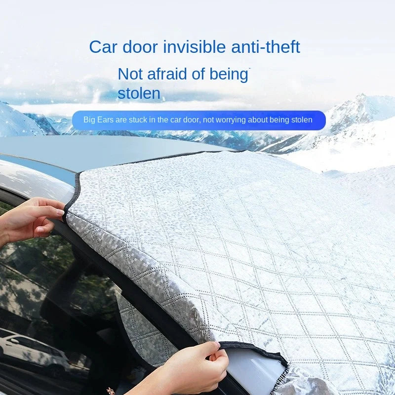 Magnetic Car Windshield Snow and Sun Protection Cover - 4