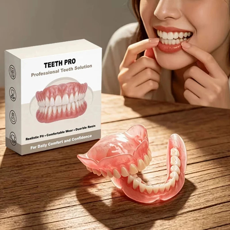 Comfortable Silicone Upper and Lower Denture Set for Daily Smile