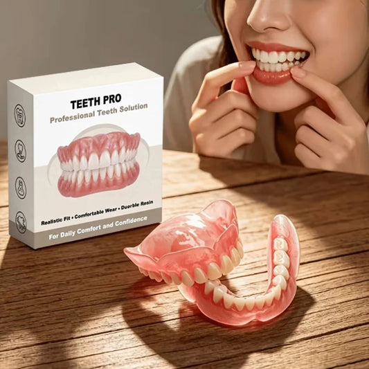 Comfortable Silicone Upper and Lower Denture Set for Daily Smile