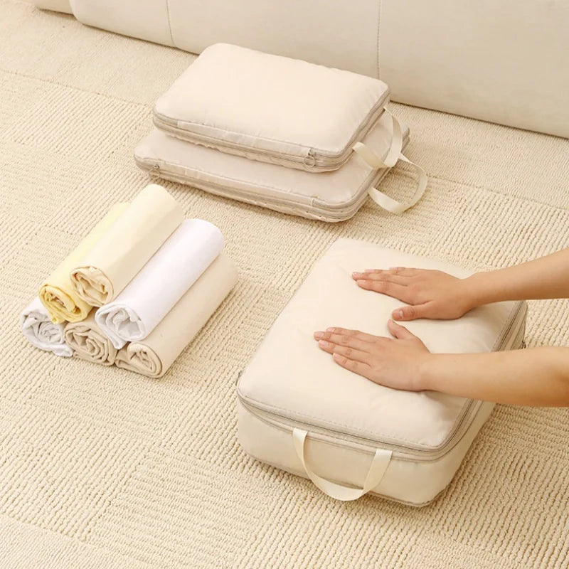 Expandable Compression Packing Cubes for Suitcases