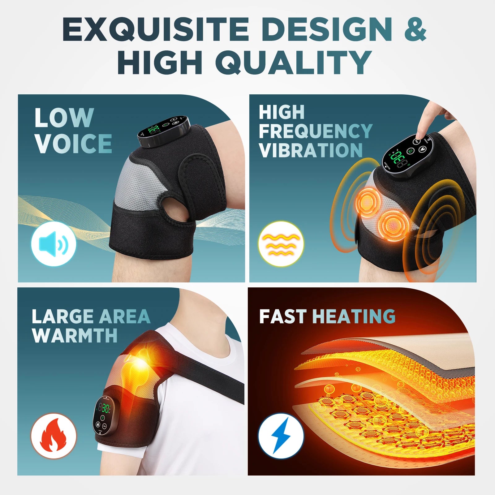 Heated Vibrating Knee Massager Wrap for Joint Pain Relief - 11