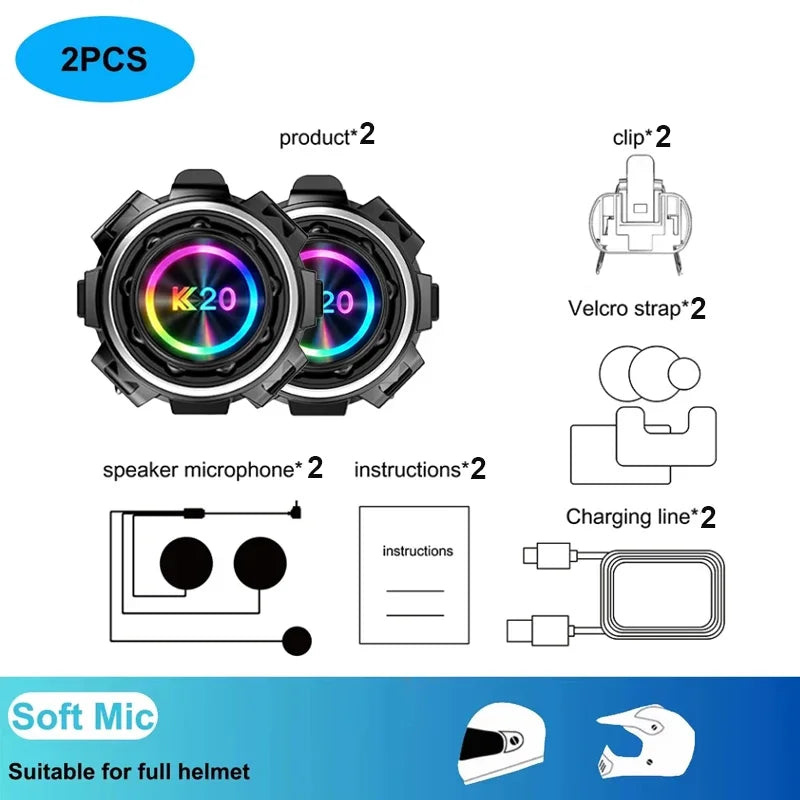 Wireless Motorcycle Helmet Bluetooth Intercom Headset - 23