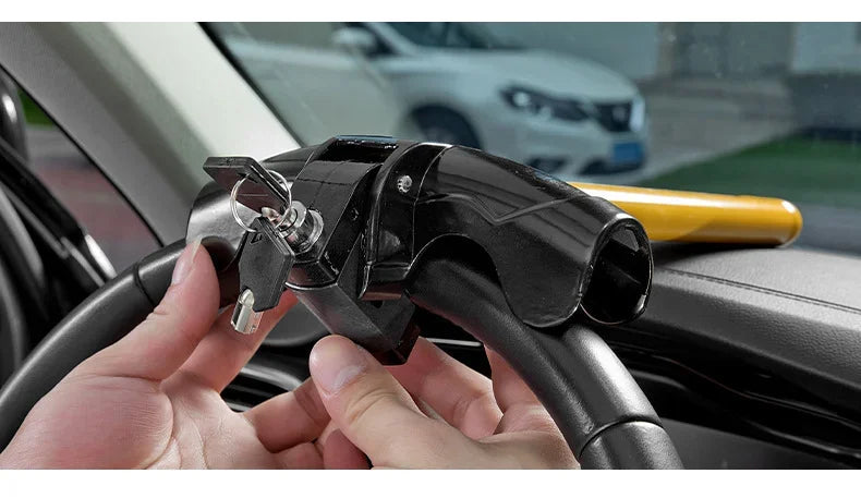 Heavy-Duty Universal Steering Wheel Lock Anti-Theft Security Bar