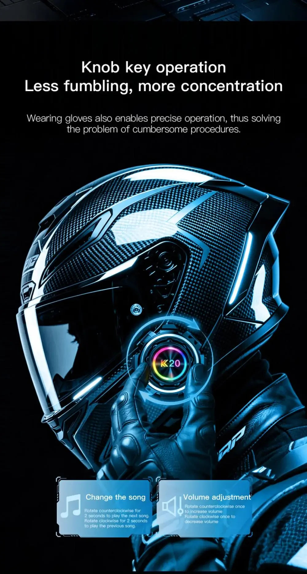 Wireless Motorcycle Helmet Bluetooth Intercom Headset