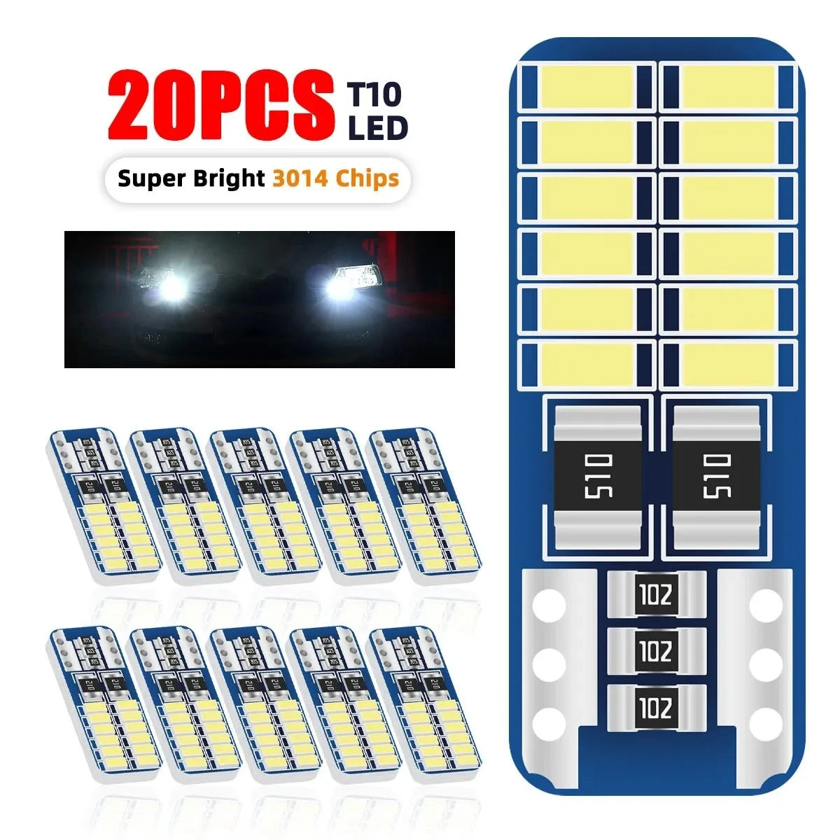 T10 W5W LED Canbus Interior Light Bulbs