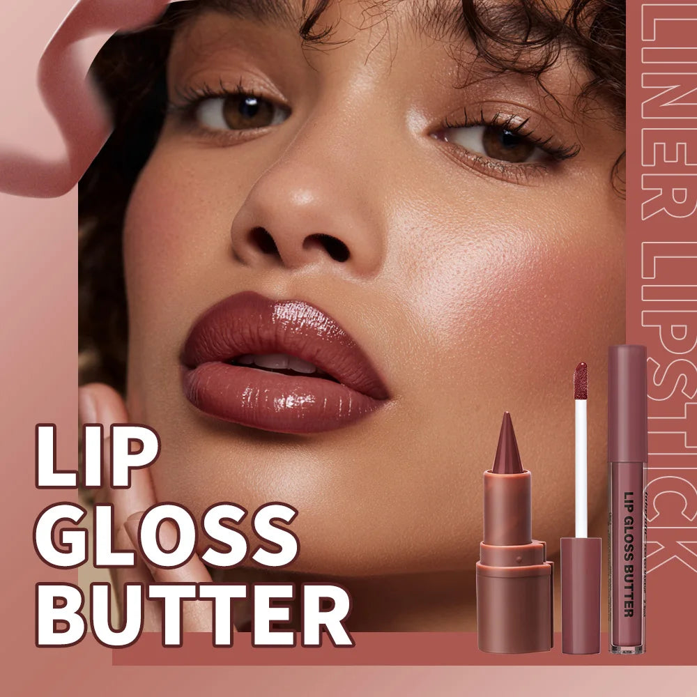 Hydrating Lip Liner and Lip Gloss Makeup Set