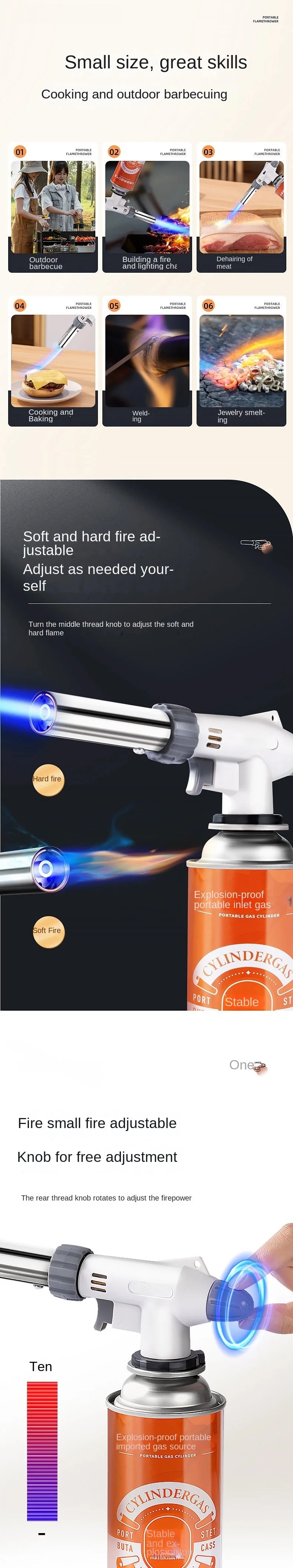 Adjustable Butane Culinary Torch for Camping and Cooking - 10