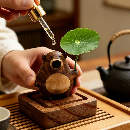 3D Wooden Bear Essential Oil Diffuser for Car and Home