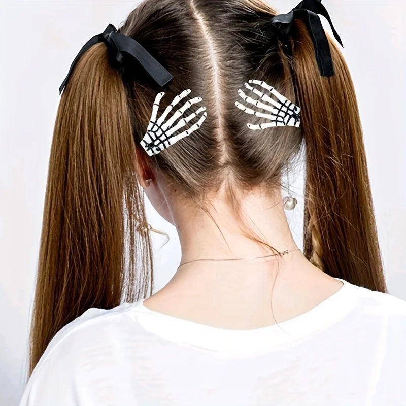 Skeleton Hand Hair Claw Clips for Halloween and Gothic Style - 4