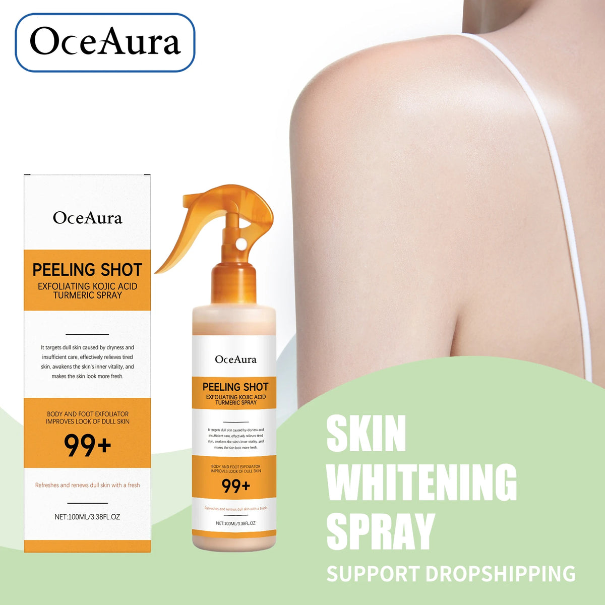 Exfoliating Skin Brightening and Moisturizing Body Spray