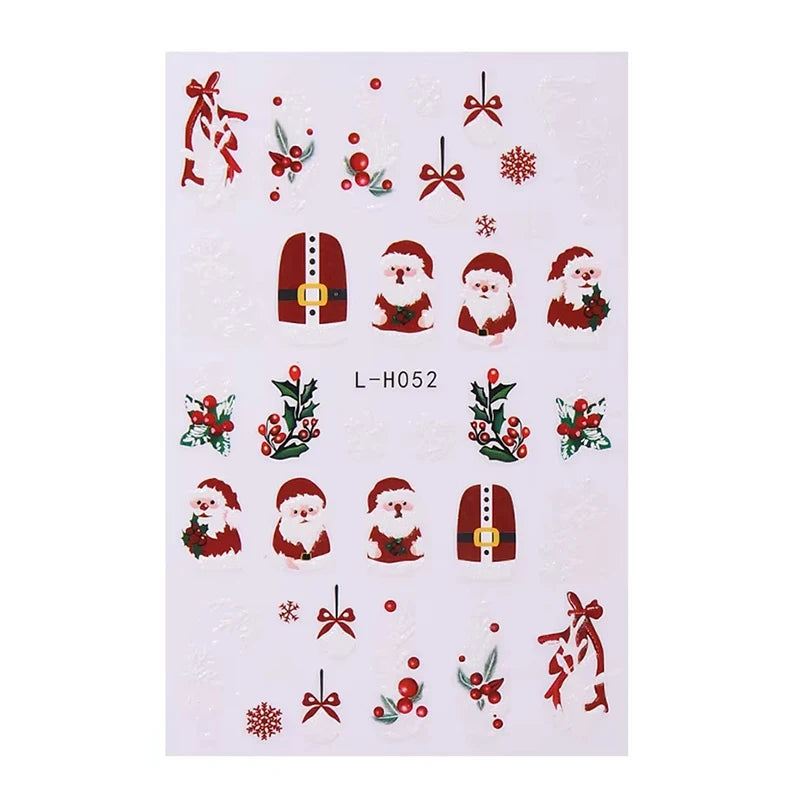 3D Christmas Cartoon Self-Adhesive Nail Art Decal Stickers