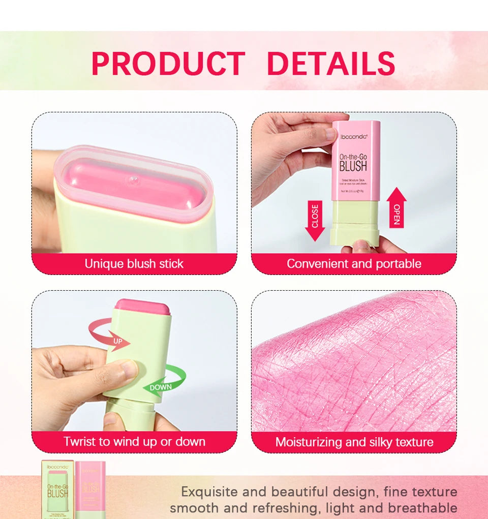 Tinted Moisturizing Blush Stick for Cheeks and Lips