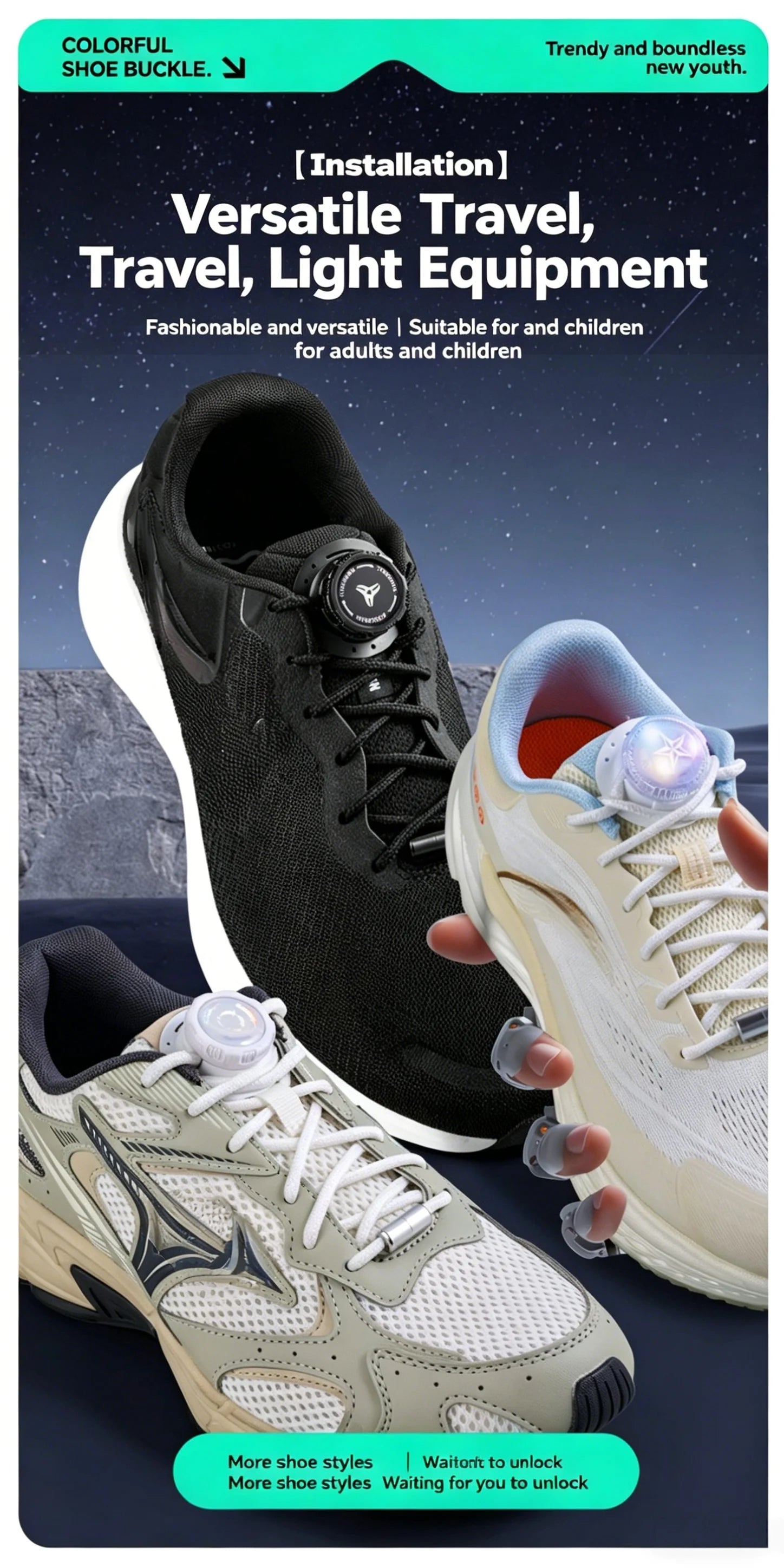 Quick-Release Swivel Dial No-Tie Shoelaces for Sneakers - 15