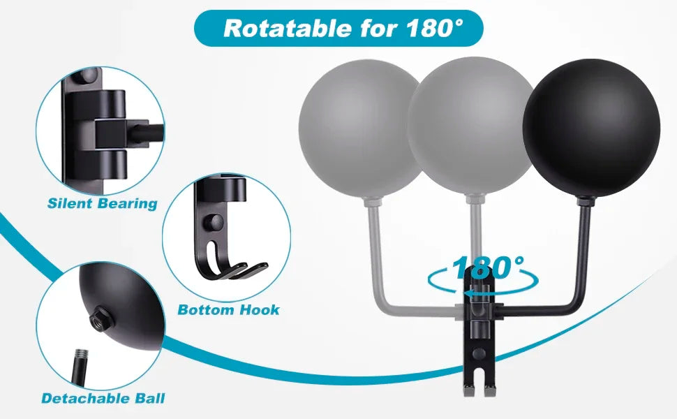 Rotating Wall-Mount Helmet Holder with Storage Hook - 8
