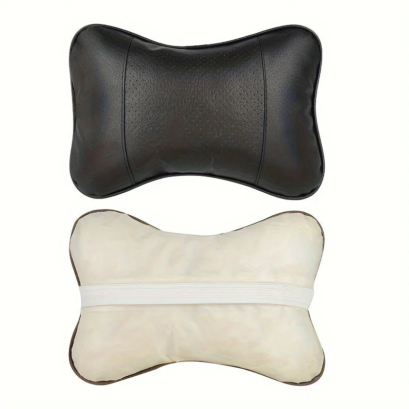 Ergonomic PU Leather Car Neck Pillow for Pain Relief