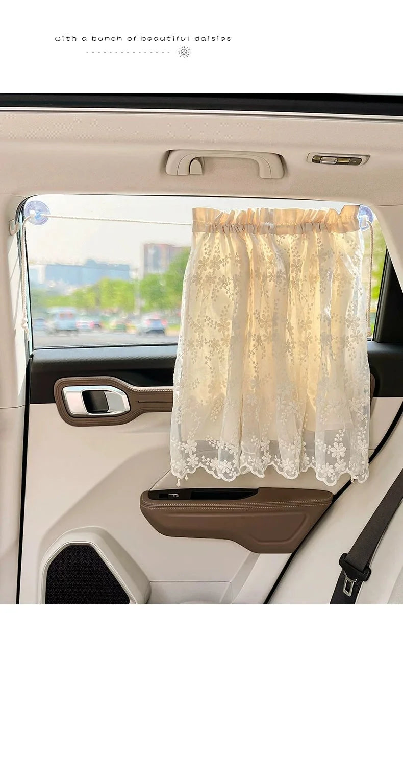 Floral Print Retractable Car Window Sunshade