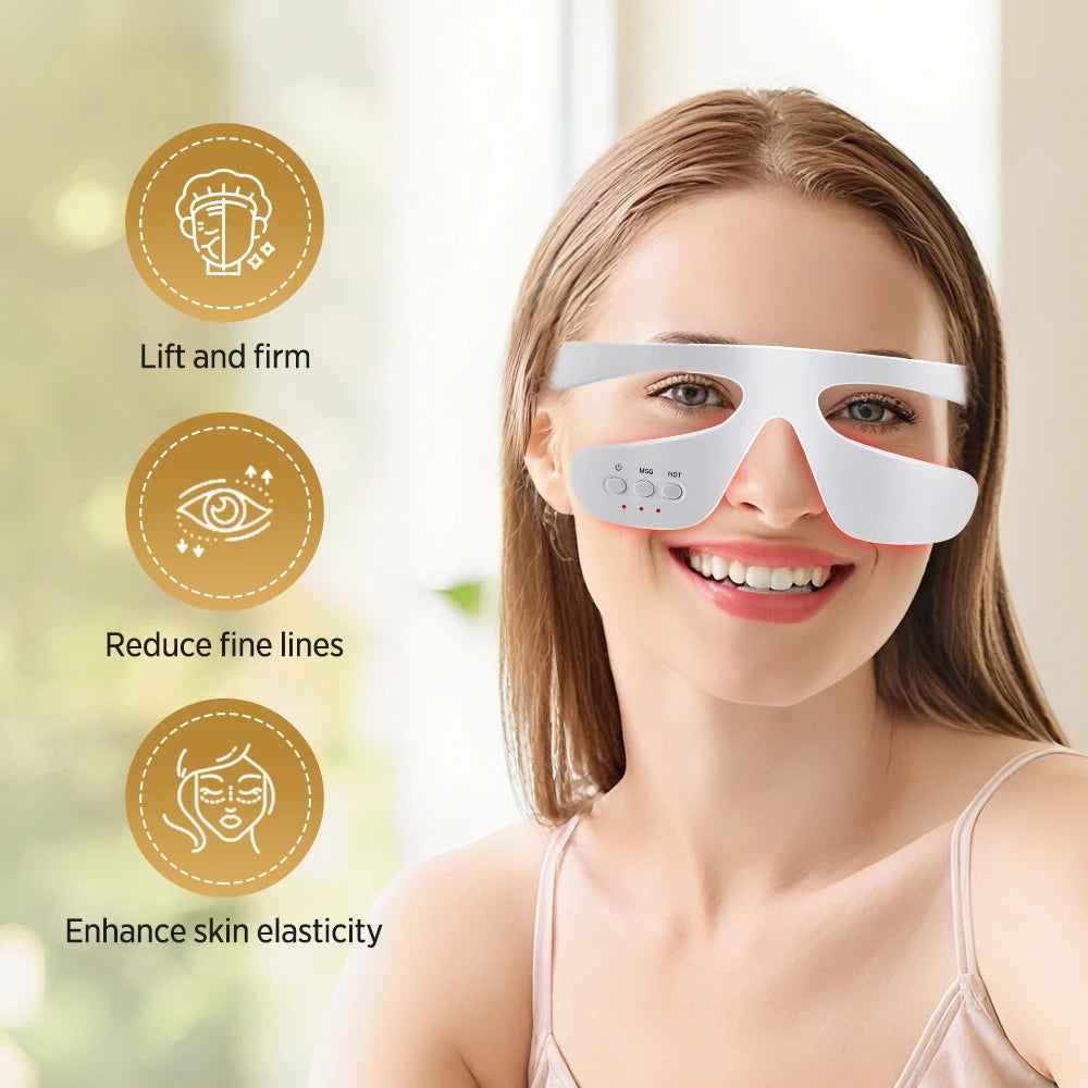 3D LED Red Light Therapy Eye Massager for Fatigue and Dark Circles