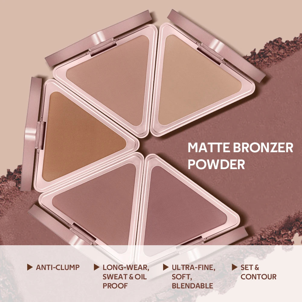 Matte Bronzer Powder for Face Contouring