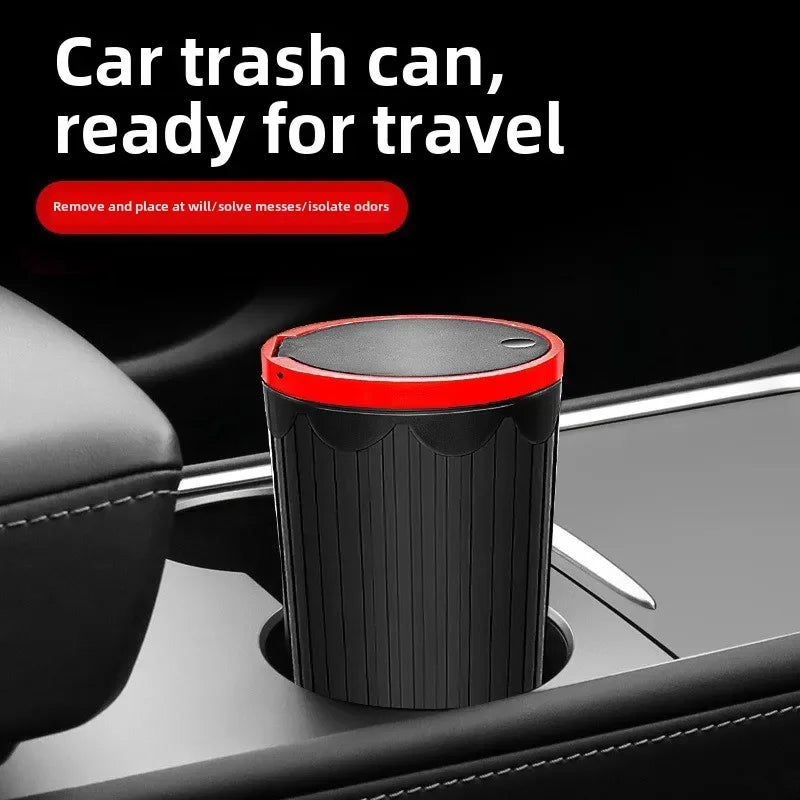 Portable Car Trash Bin Auto Garbage Can Interior Organizer Storage Bucket