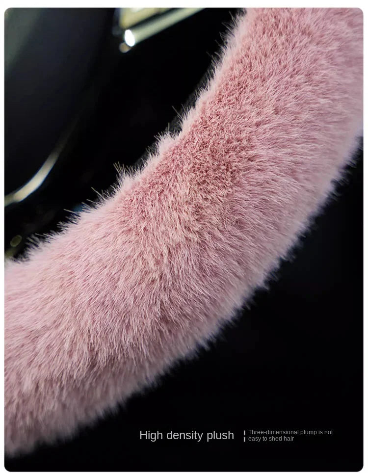 Winter Plush Retractable Steering Wheel Cover - 12