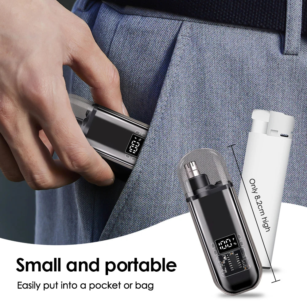 Electric Rechargeable Painless Nose and Ear Hair Trimmer