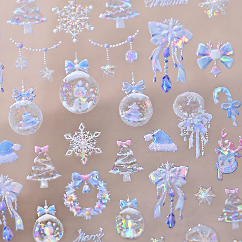 3D Christmas Cartoon Self-Adhesive Nail Art Decal Stickers