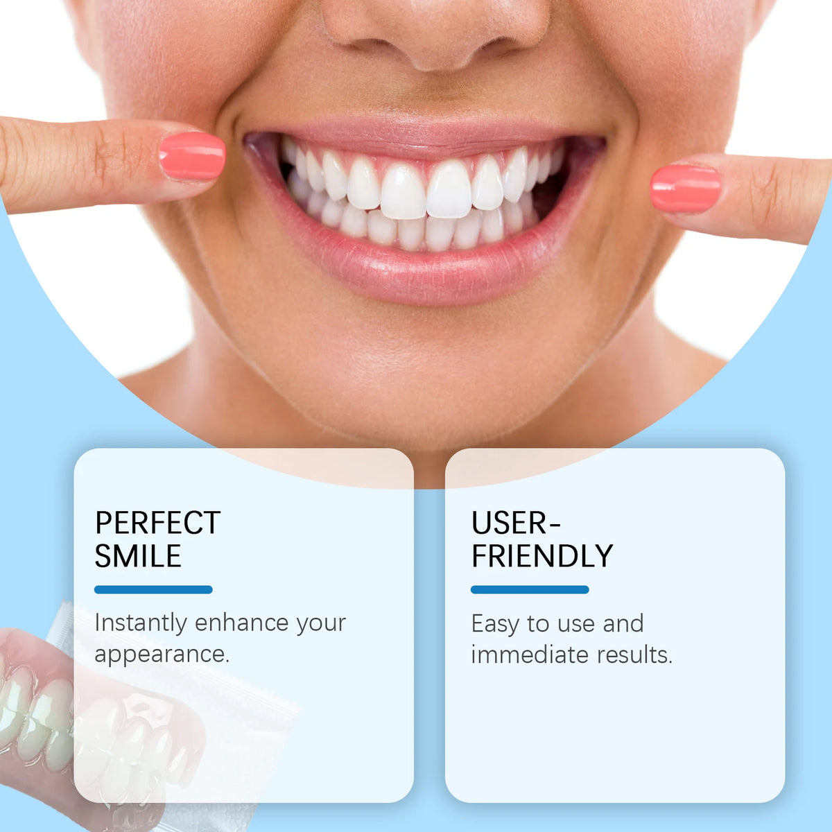 Comfortable Silicone Denture Set for Natural Smile and Chewing