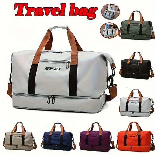 Large Capacity Travel Duffel Bag with Shoe Compartment