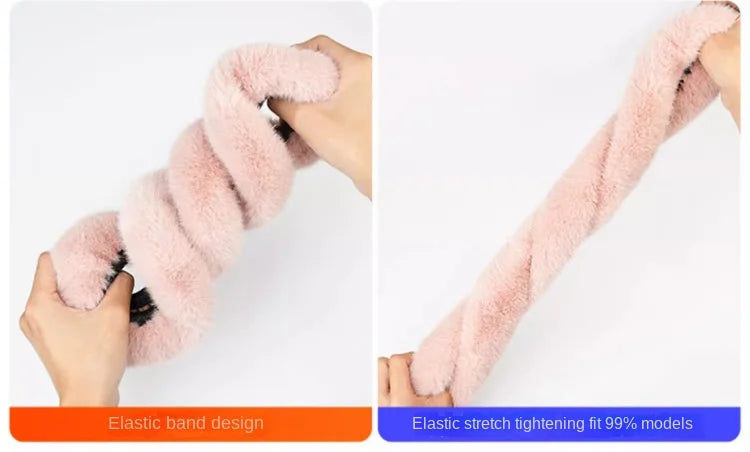 Winter Plush Retractable Steering Wheel Cover