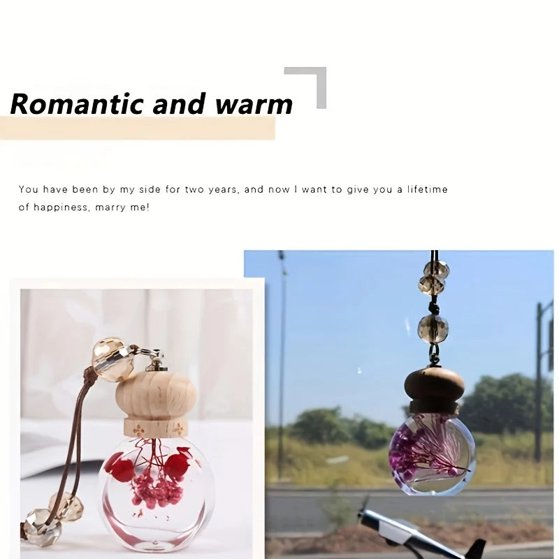 Car Air Freshener Hanging Diffuser Bottle Empty Essential Oil Container