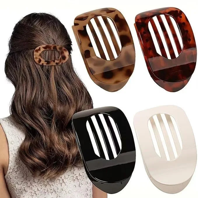 Matte Oval Flat Hair Clips for Women - 13